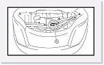 01_schema * Suite à ma révision des 20 000km effectuée avant 20 000km, le témoin V-Belt indiquant qu'il faut changer la courroie n'a pas été remis à zéro par mon concessionnaire.
En cherchant sur le Net, j'ai trouvé l'explication sur le forum MajestyUSA.
Le schéma indique que le connecteur de reset du témoin V-Belt se trouve dans le compartiment batterie en (1).
Pour y accéder, on peut regarder page 6-6 du manuel utilisateur. On peut aussi regarder la suite. * 387 x 219 * (22KB)